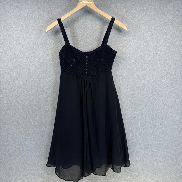 St. John Evening Dress Size 4 Black Sparkle Dark Whimsigoth Fairy Embellished - Picture 1 of 10